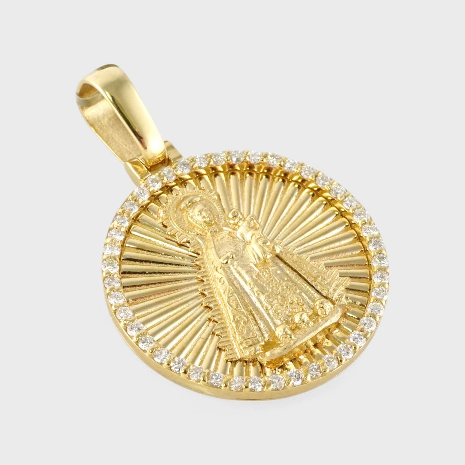 14k Yellow Gold Diamond St. Caridad Mendal image 2