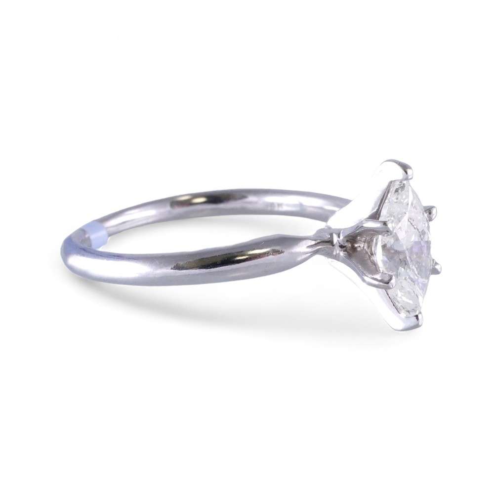 Women's 14K White Gold Marquise Cut Diamond Ring image 2