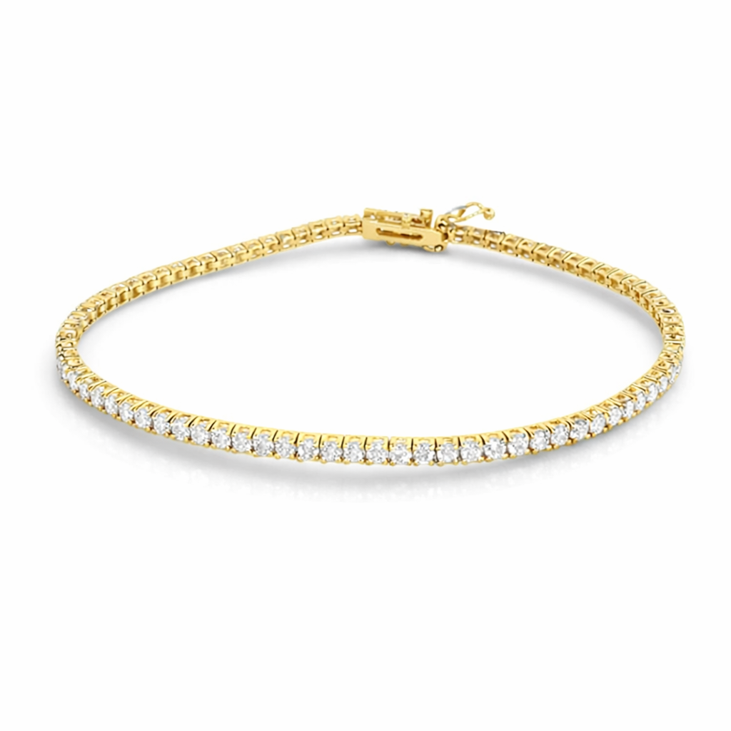 Pulsera de tenis con diamantes en oro de 14 quilates