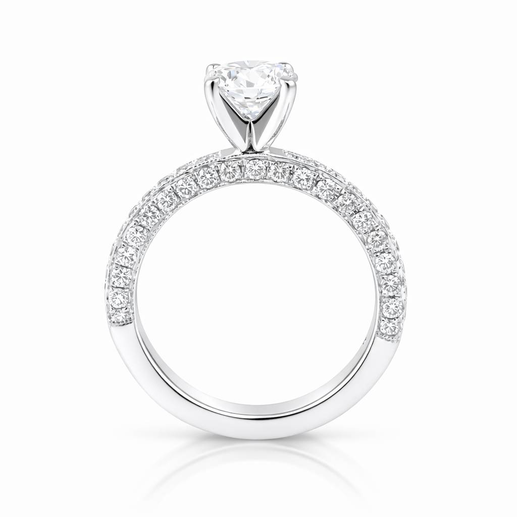 Diamond ring with a white background