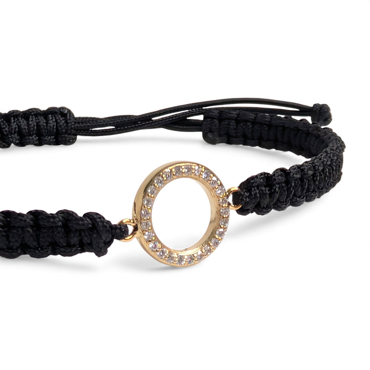 14k Yellow Gold Diamond Round Thread Bracelet