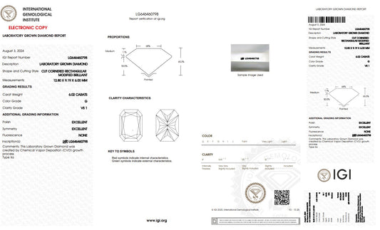 LAB Grown Diamond Rectangle Shape