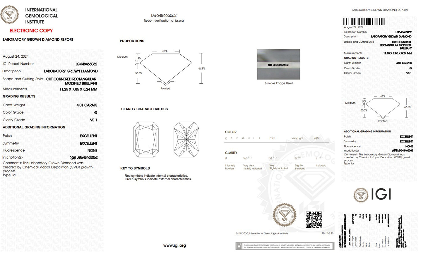 LAB Grown Diamond Rectangle Shape