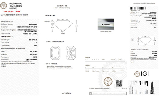 LAB Grown Diamond Rectangle Shape