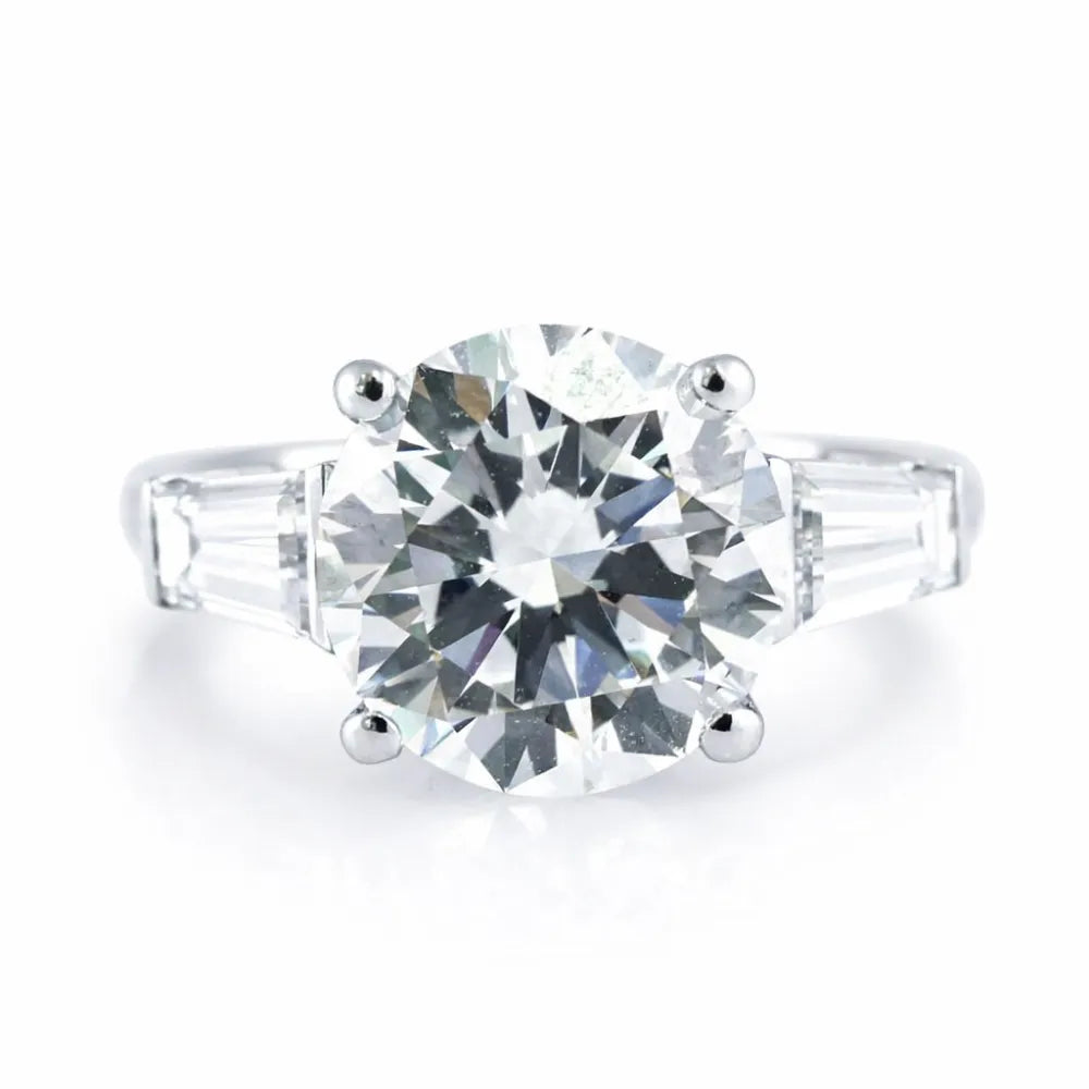 14k White Gold LAB Diamond Round Ring
