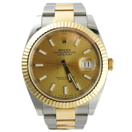 Rolex Datejust Yellow Gold Steel Champagne 41mm - Pre-Owned