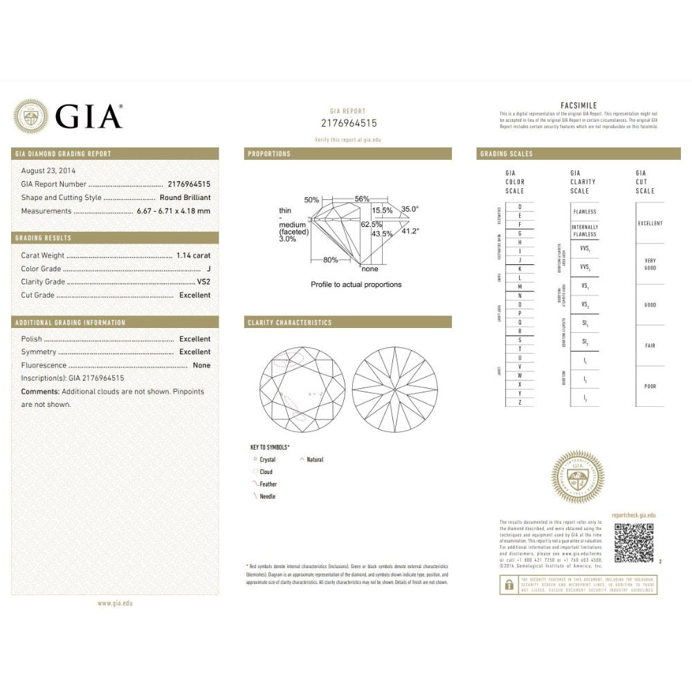 1.14 Carat Round Brilliant Natural Diamond