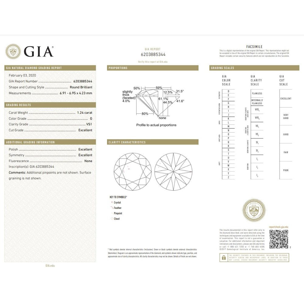 1.24 Carat Round Brilliant Natural Diamond