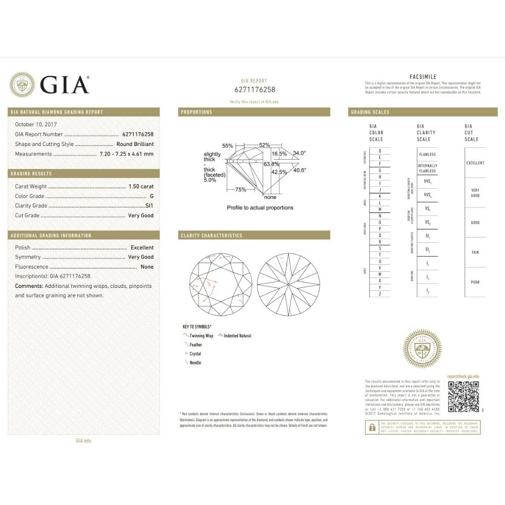 1.50 Carat Round Brilliant Natural Diamond