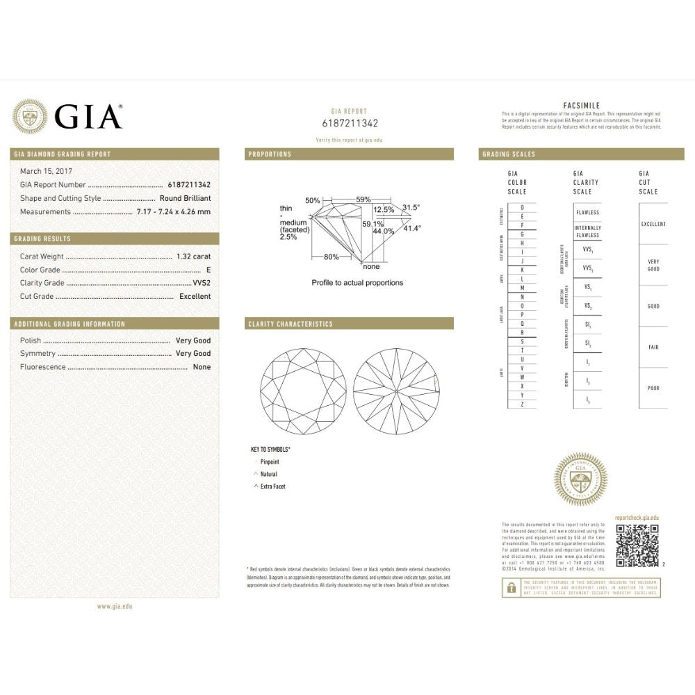 1.32 Carat Round Brilliant Natural Diamond