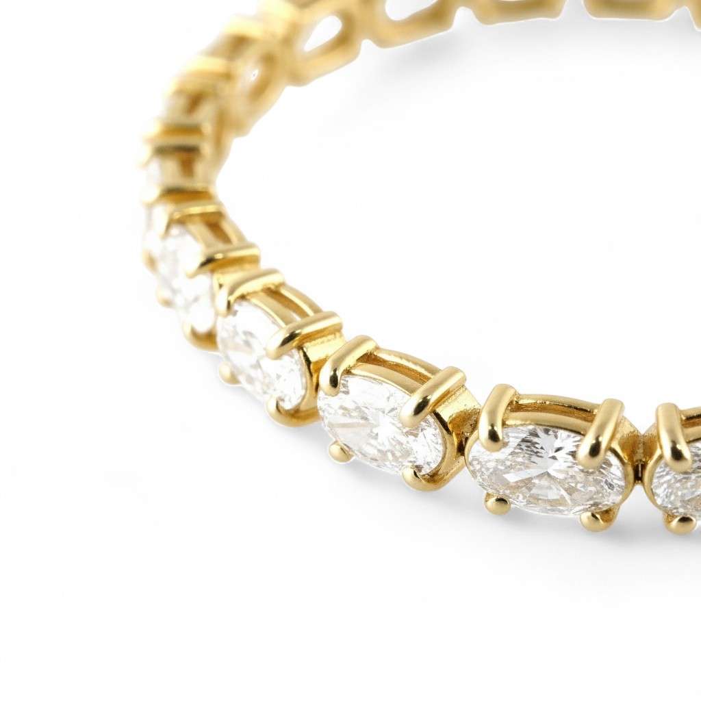 14k Yellow Gold LAB Diamond Tennis Bracelet image 2