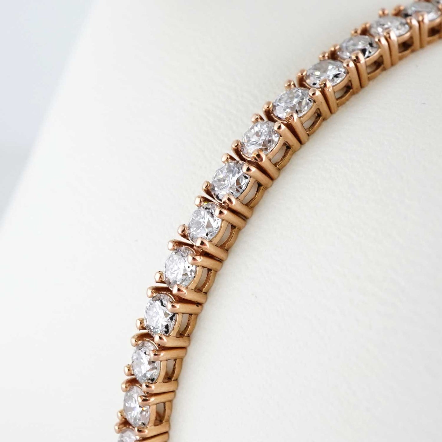 14k Rose Gold LAB Diamond Tennis Bracelet image 2