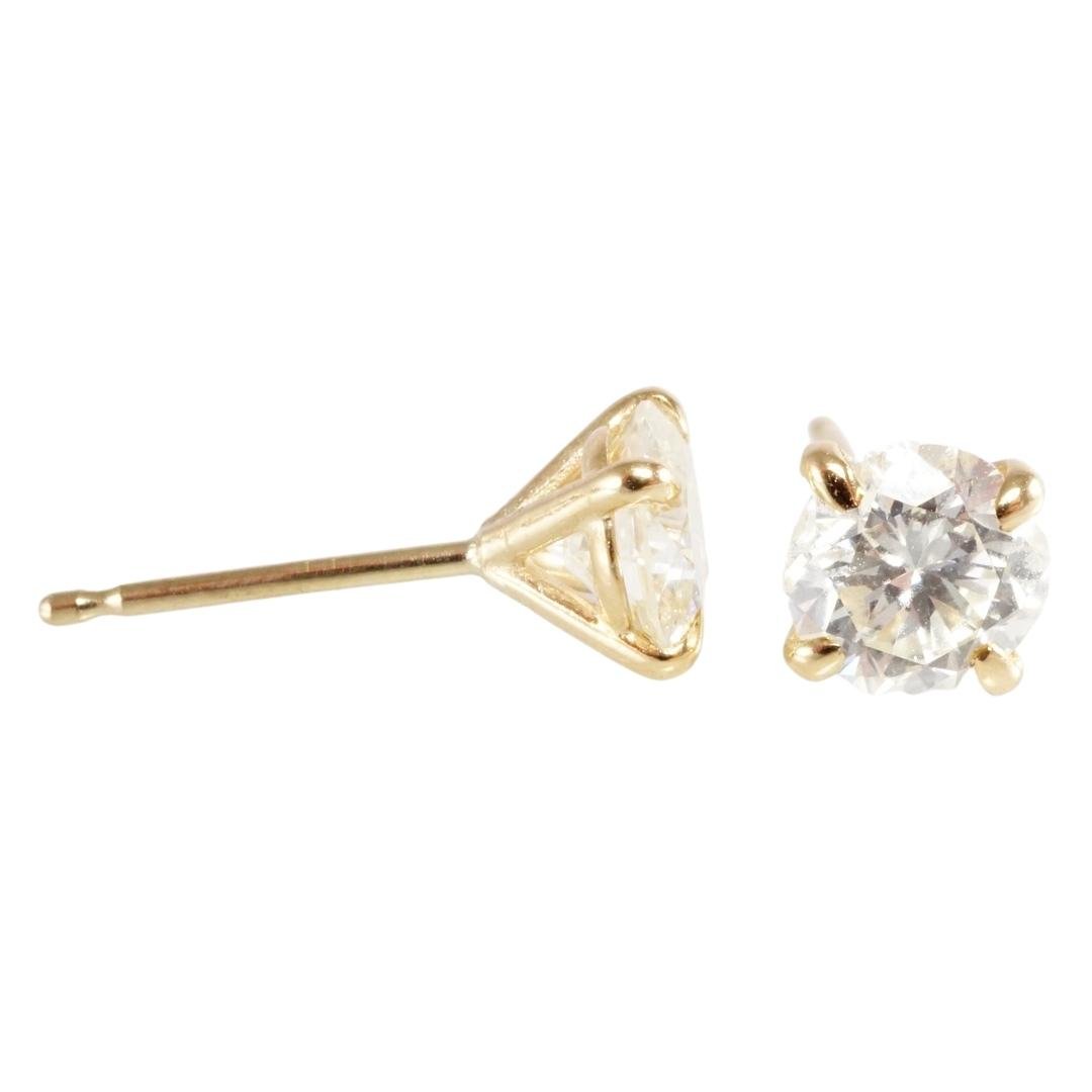 14k Gold Diamond Studs image 2