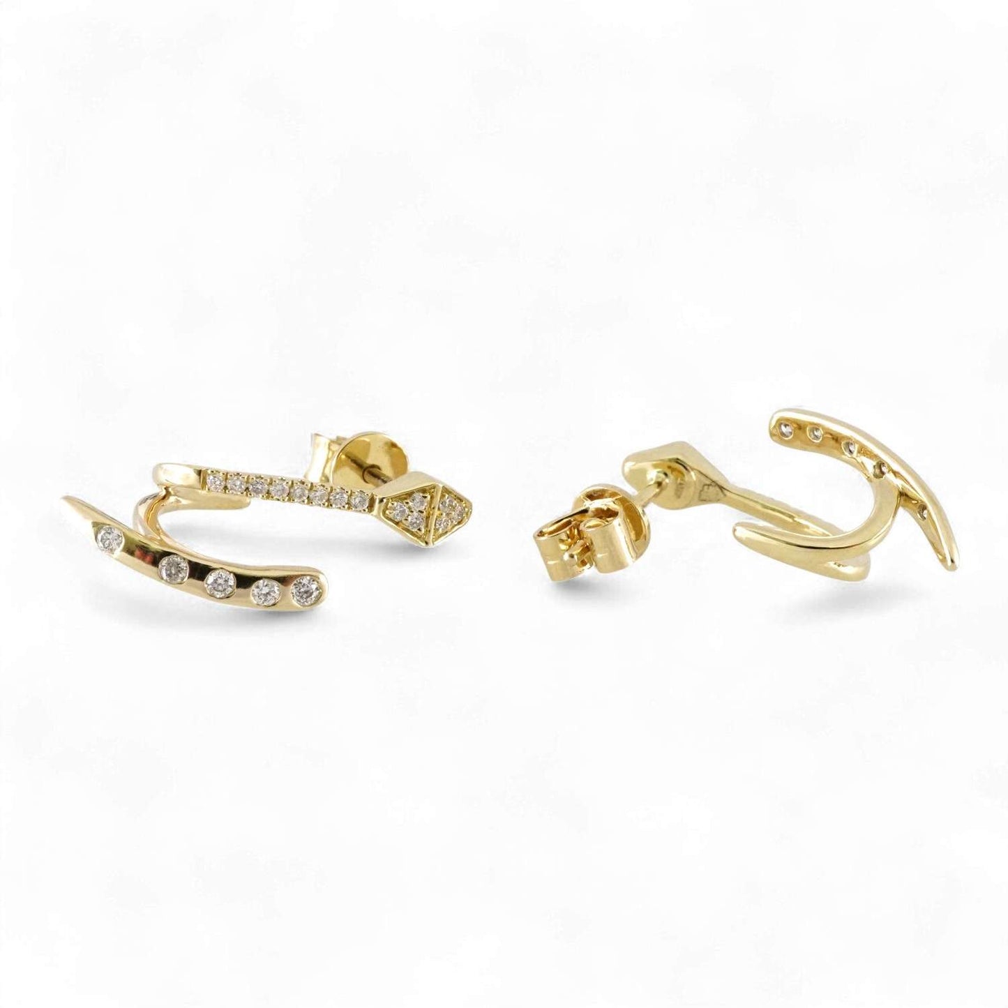 14k Yellow Gold Diamond Design Earring image 2