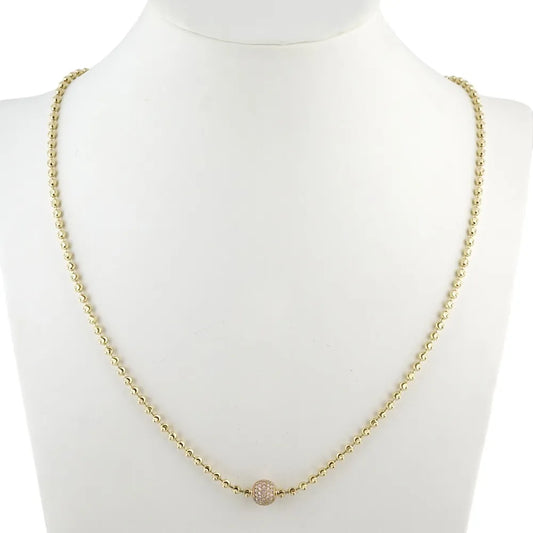 Unisex 14k Yellow Gold Ball Chain image 0