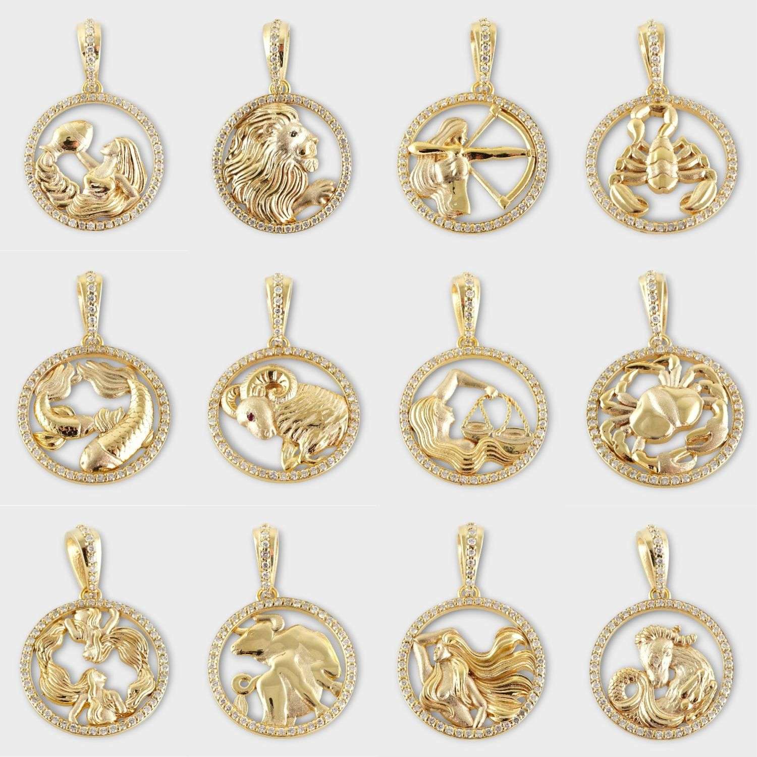 14k Yellow Gold Zodiac Symbol Customized by Grimal image 0