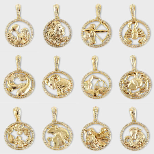 14k Yellow Gold Zodiac Symbol Customized by Grimal image 0