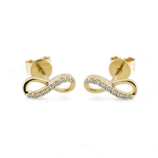 14k Yellow Gold Diamond Ribbon Studs image 0