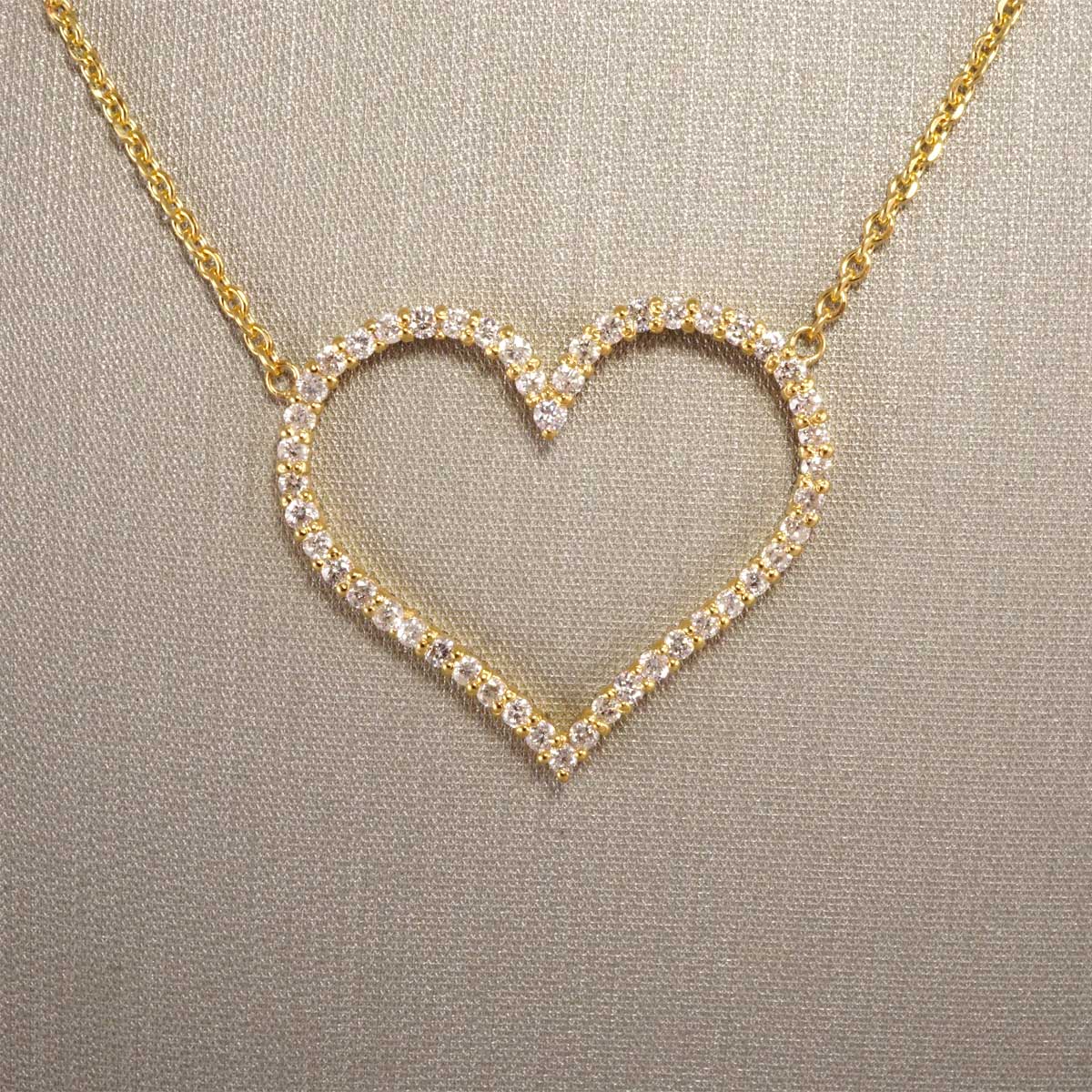 14k Gold Diamond Heart Pendant image 2