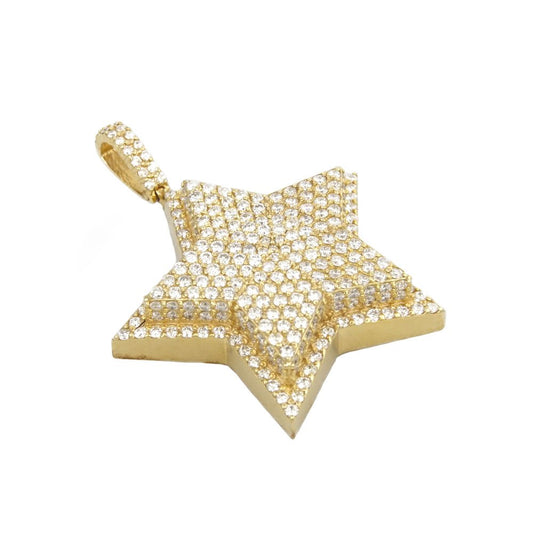 14k Yellow Gold Star Diamond Pendant image 0