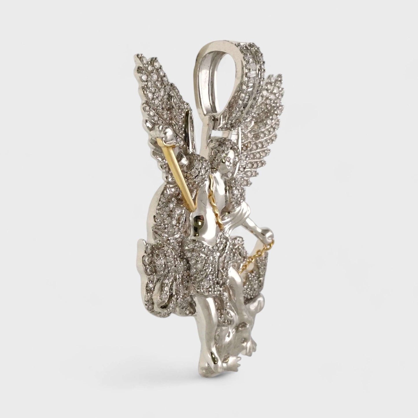 14k White Gold Diamond Arcangel Pendant image 1