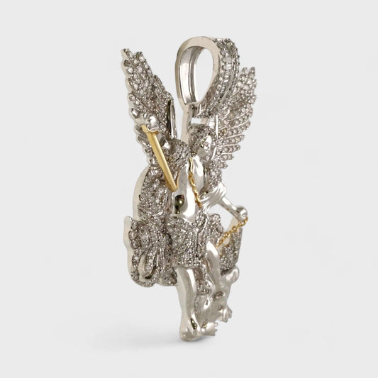 14k White Gold Diamond Arcangel Pendant image 1