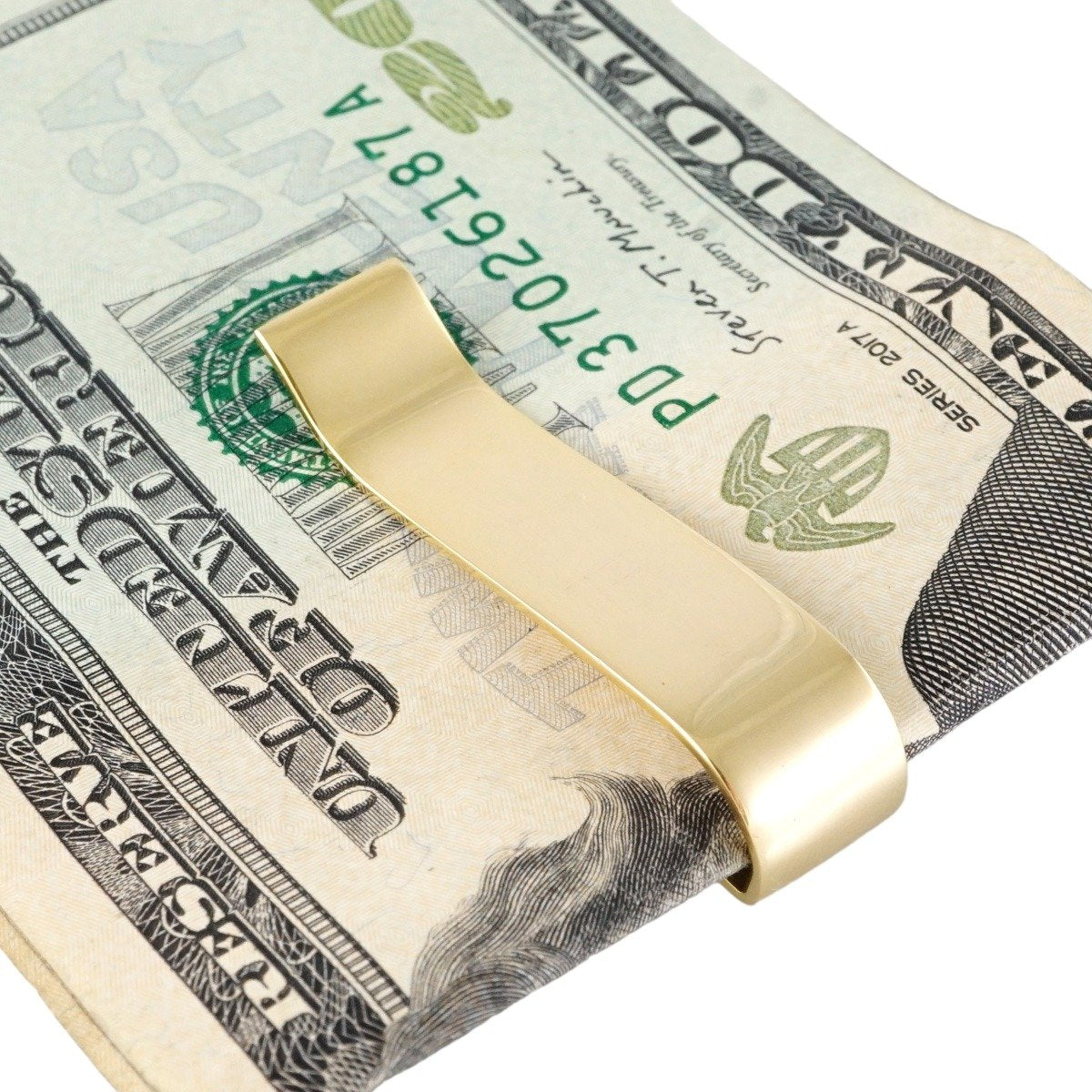 14k Yellow Gold Diamond Sign Money Clip image 1