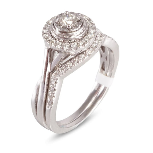 14k White Gold and Diamond Engagement Ring image 0