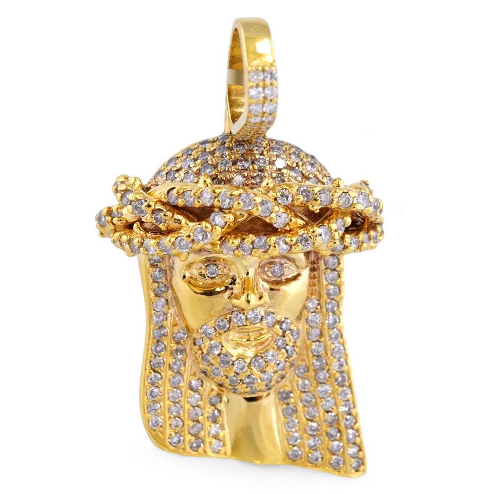 10k Yellow Gold Jesus Face Pendant image 0