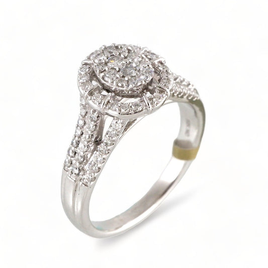 10k White Gold Diamond Round Ring image 0
