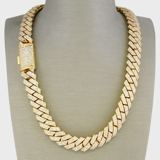 14k Yellow Gold Full Diamond Prong Setting Chain image 0