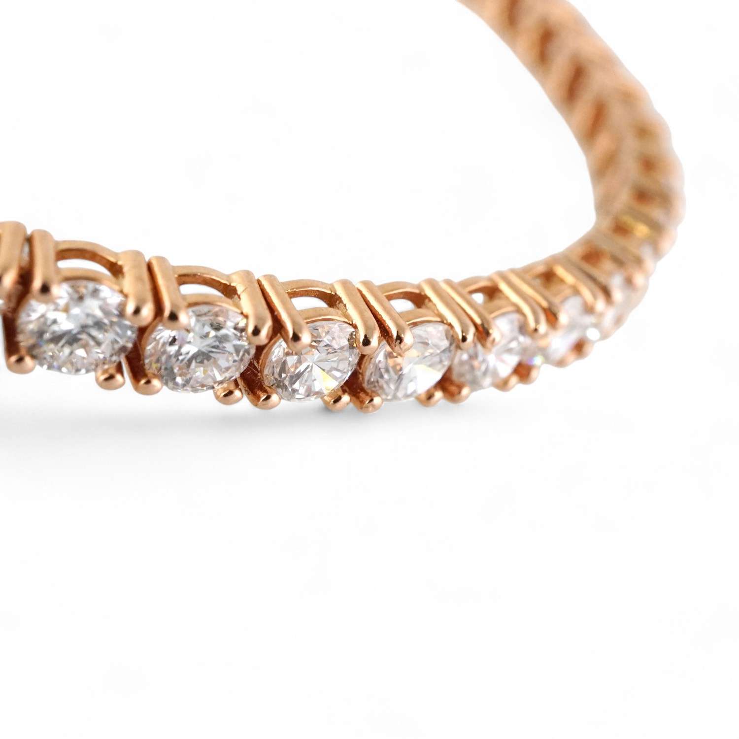 14k Rose Gold LAB Diamond Tennis Bracelet image 2