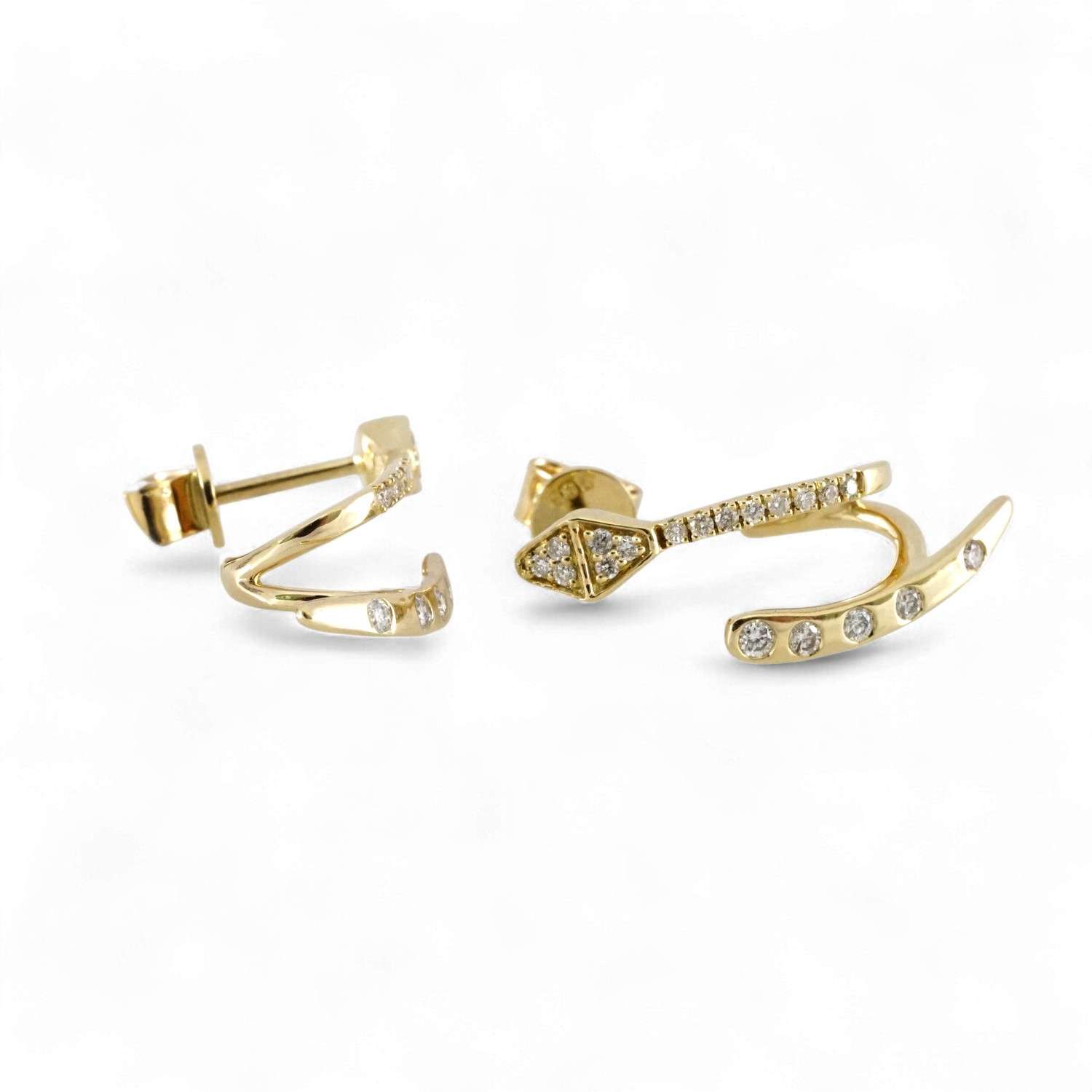 14k Yellow Gold Diamond Design Earring image 1