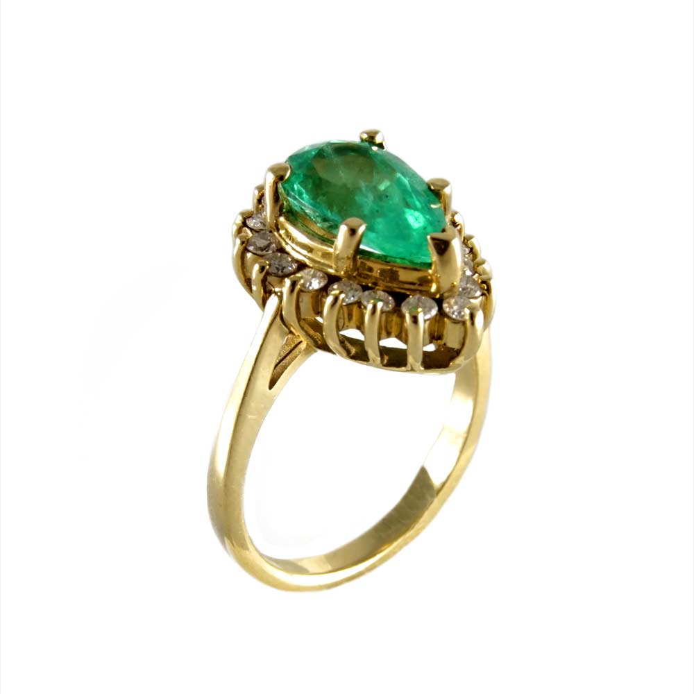 14k Yellow Gold Green Stone Ring image 0