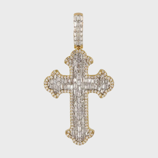 Men's 10k Yellow Gold Full Diamond Cross image 0