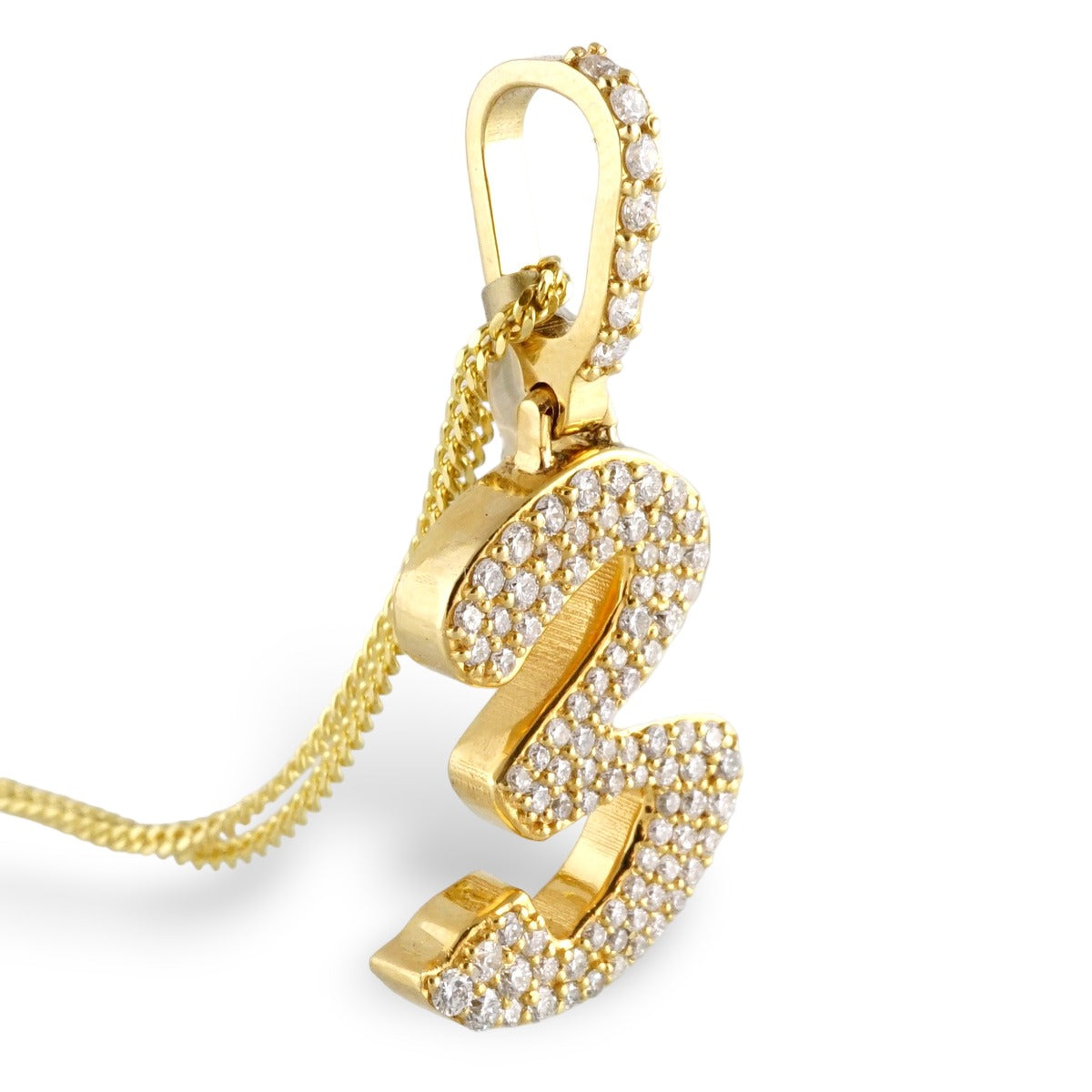 14k Gold Diamond Number 3 Pendant image 1