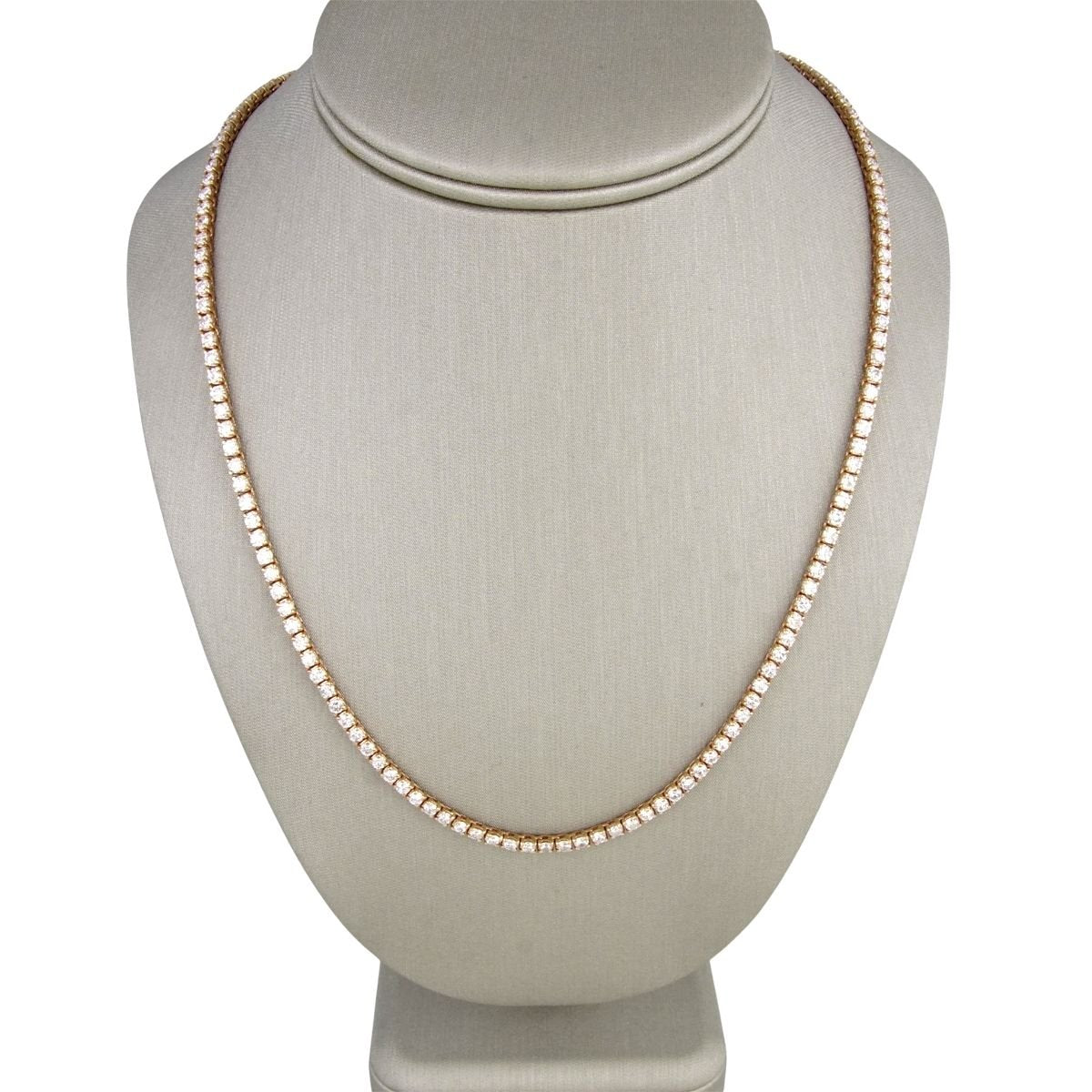 14k Rose Gold Diamond Tennis Chain image 1