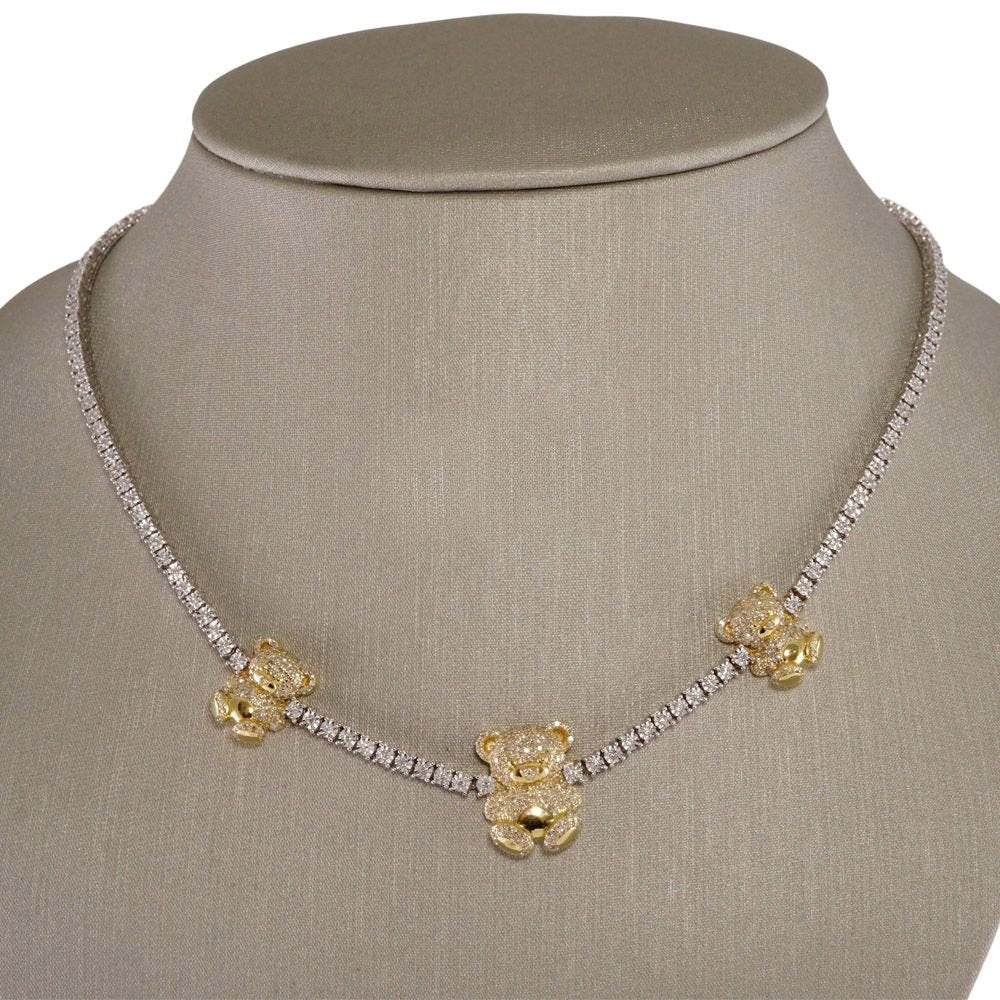10k White and Yellow Gold Diamond Chain image 1