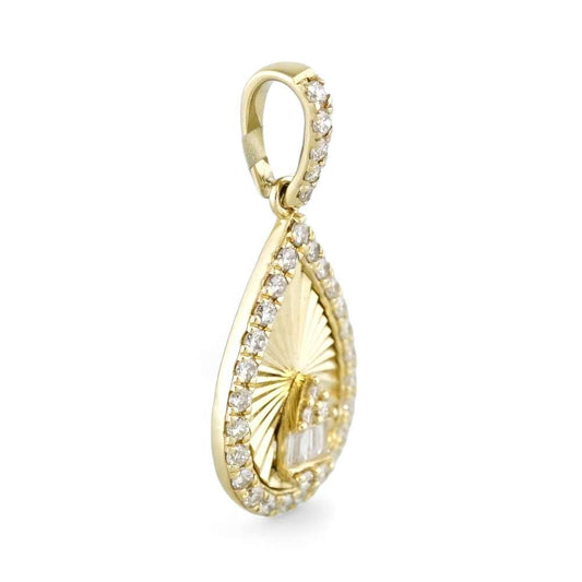 Women's 10k Yellow Gold Diamond Drop Charm image 1