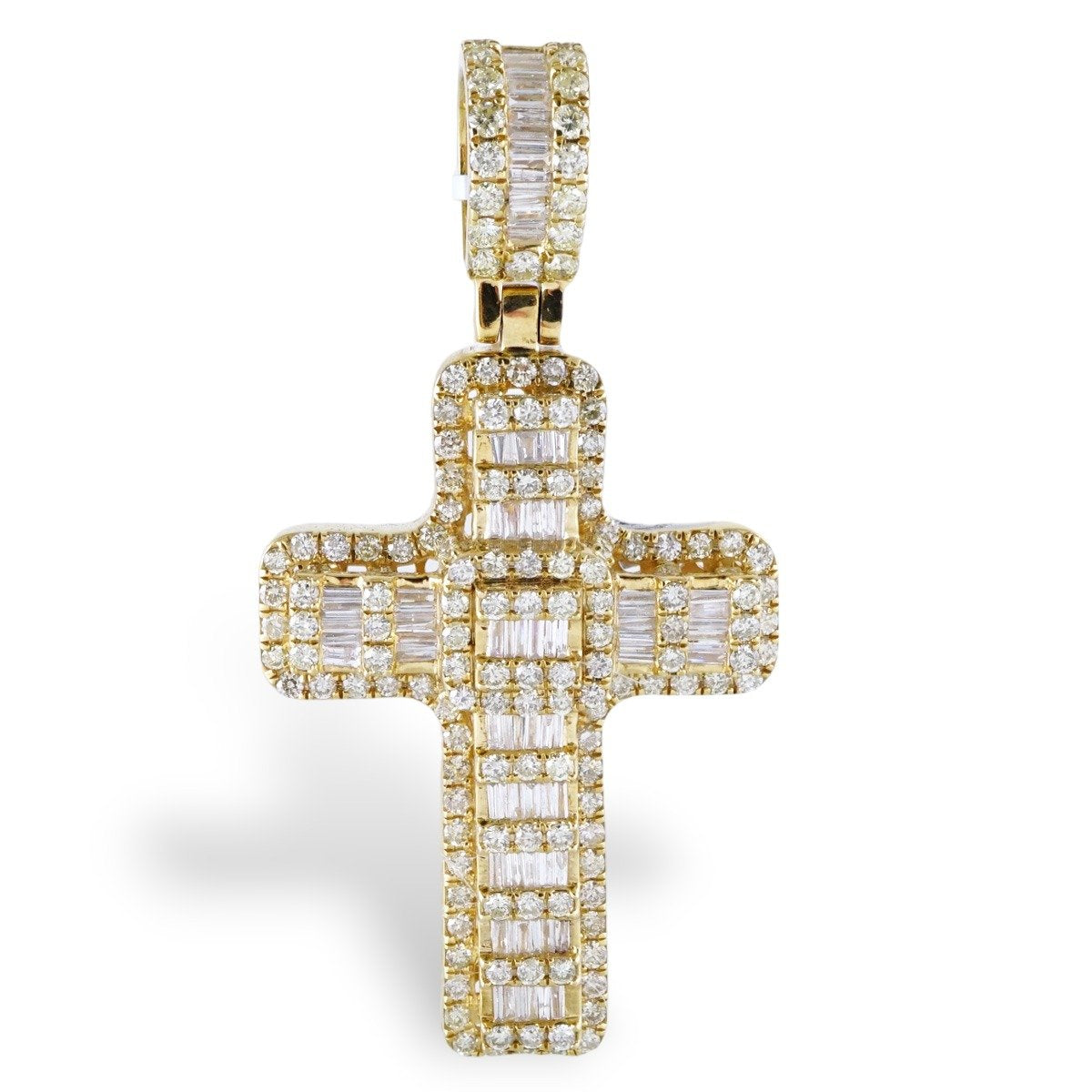Men's 14k Gold Diamond Cross Pendant image 1