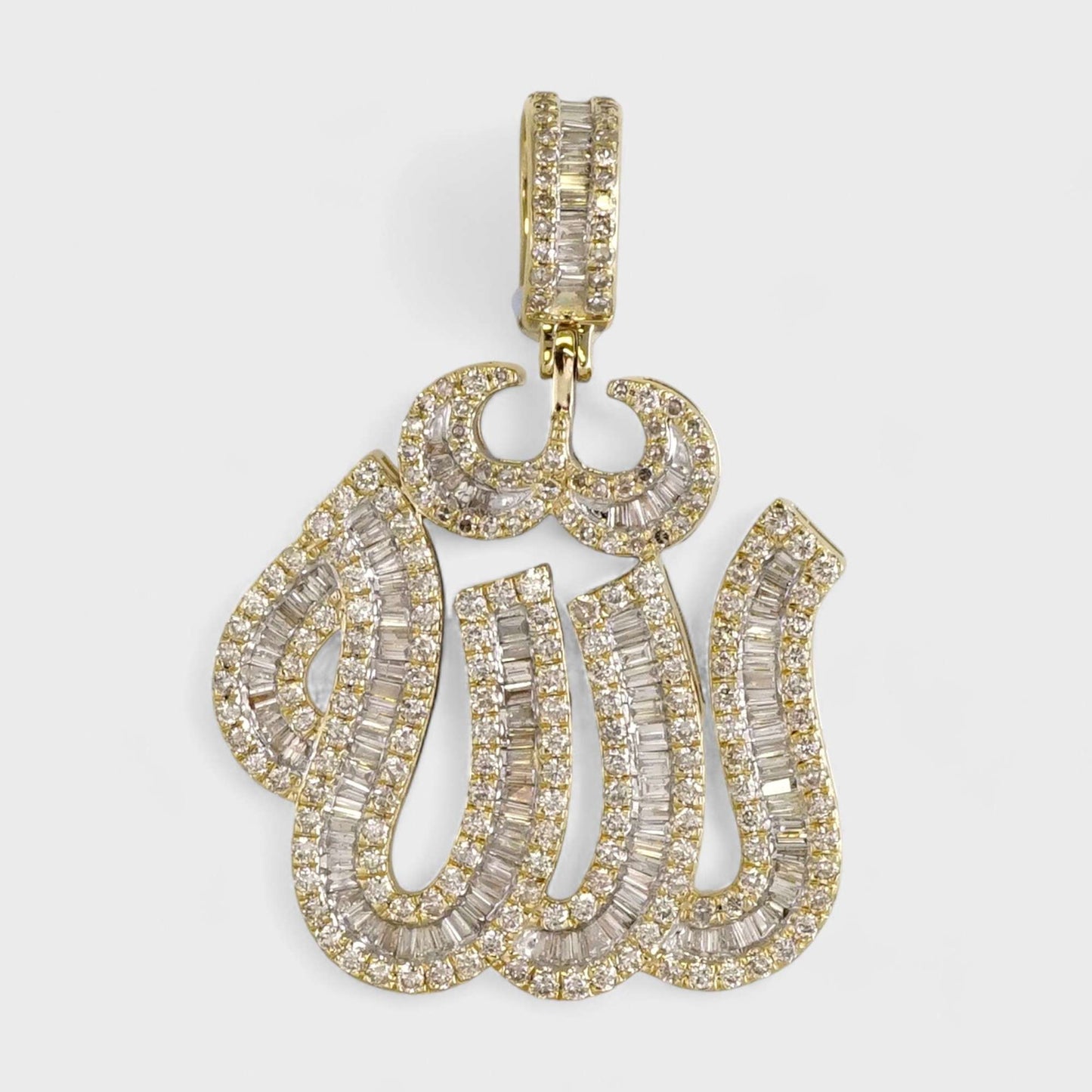 14k Yellow Gold Diamond Allah Pendant image 0