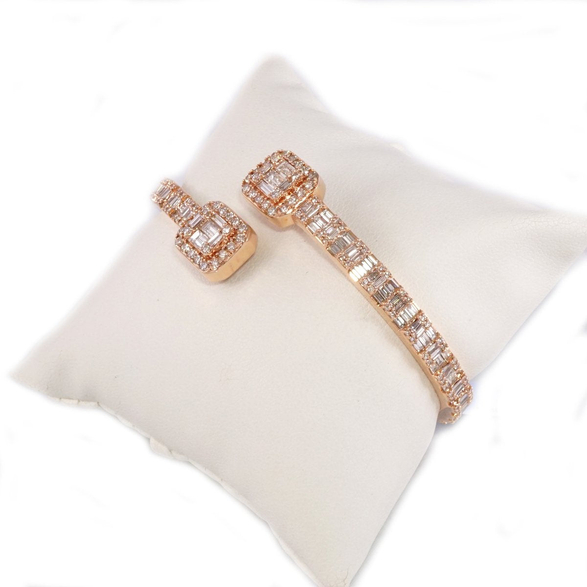 14k Rose Gold Diamond Bracelet image 1