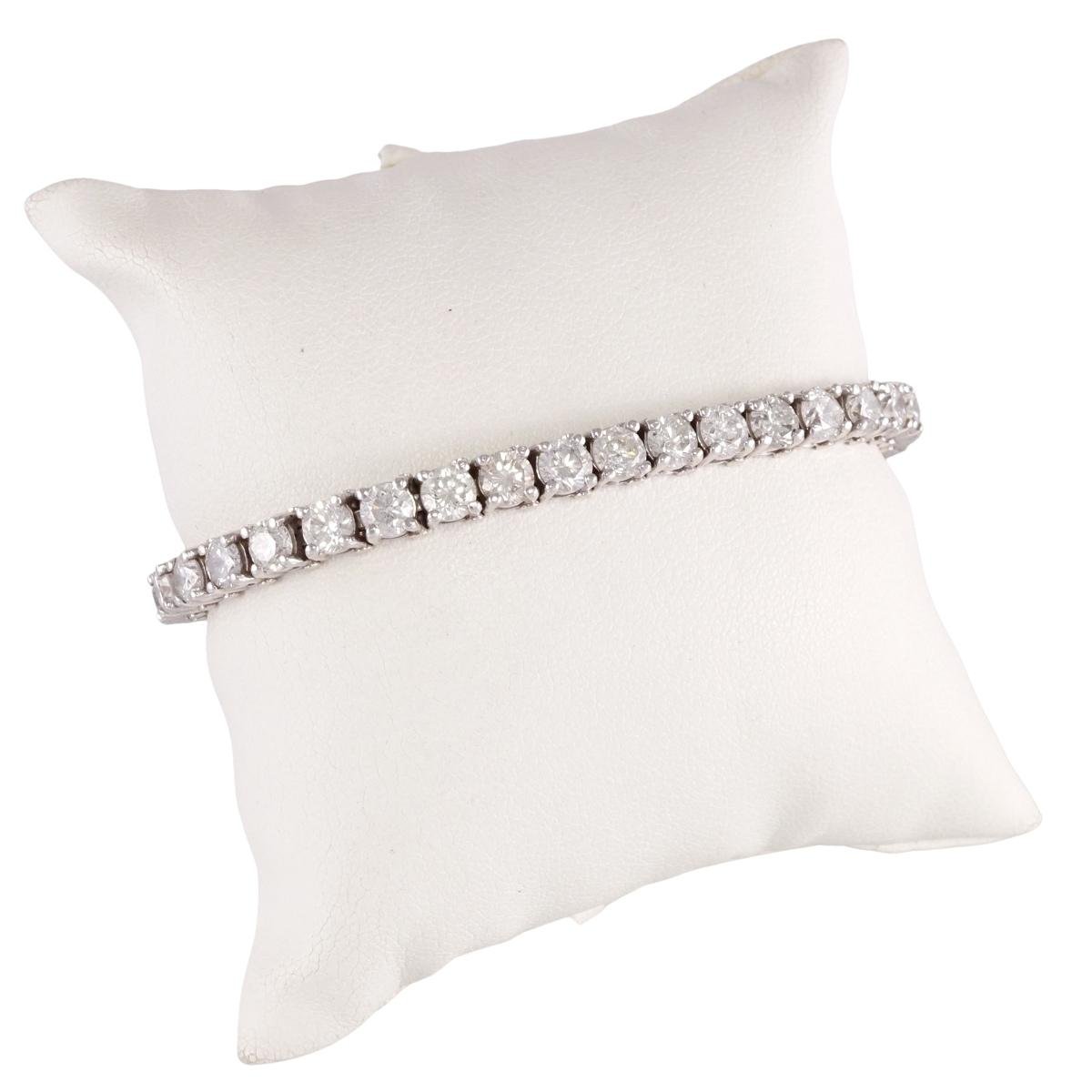 14k Diamond Tennis White Gold Bracelet image 1