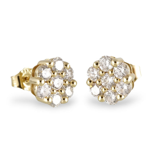 14k Gold Diamond Round Stud Earrings image 0