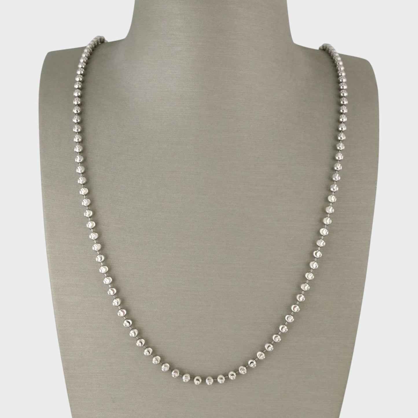 14k White Gold Solid Ball Chain image 0