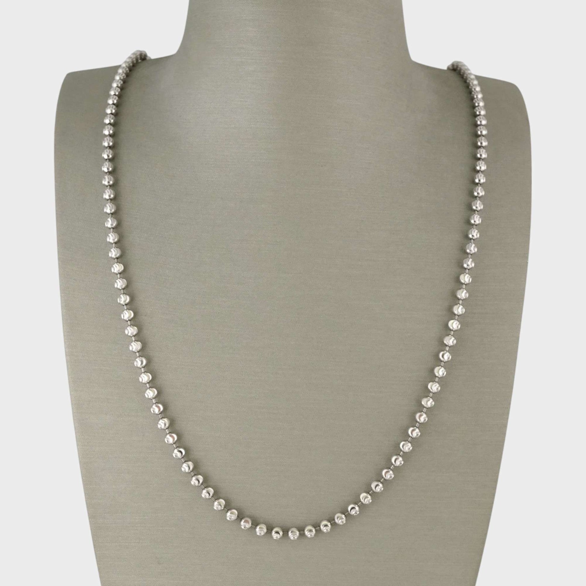 14k White Gold Solid Ball Chain image 0