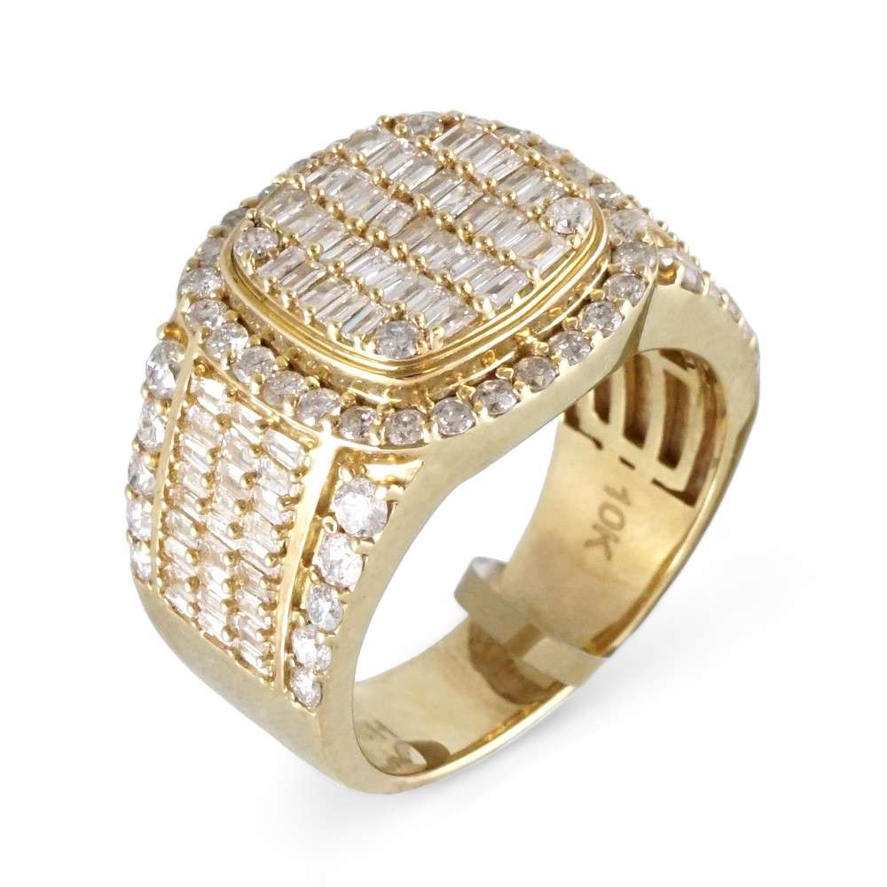 10K Yellow Gold Diamond Ring for Men image 0