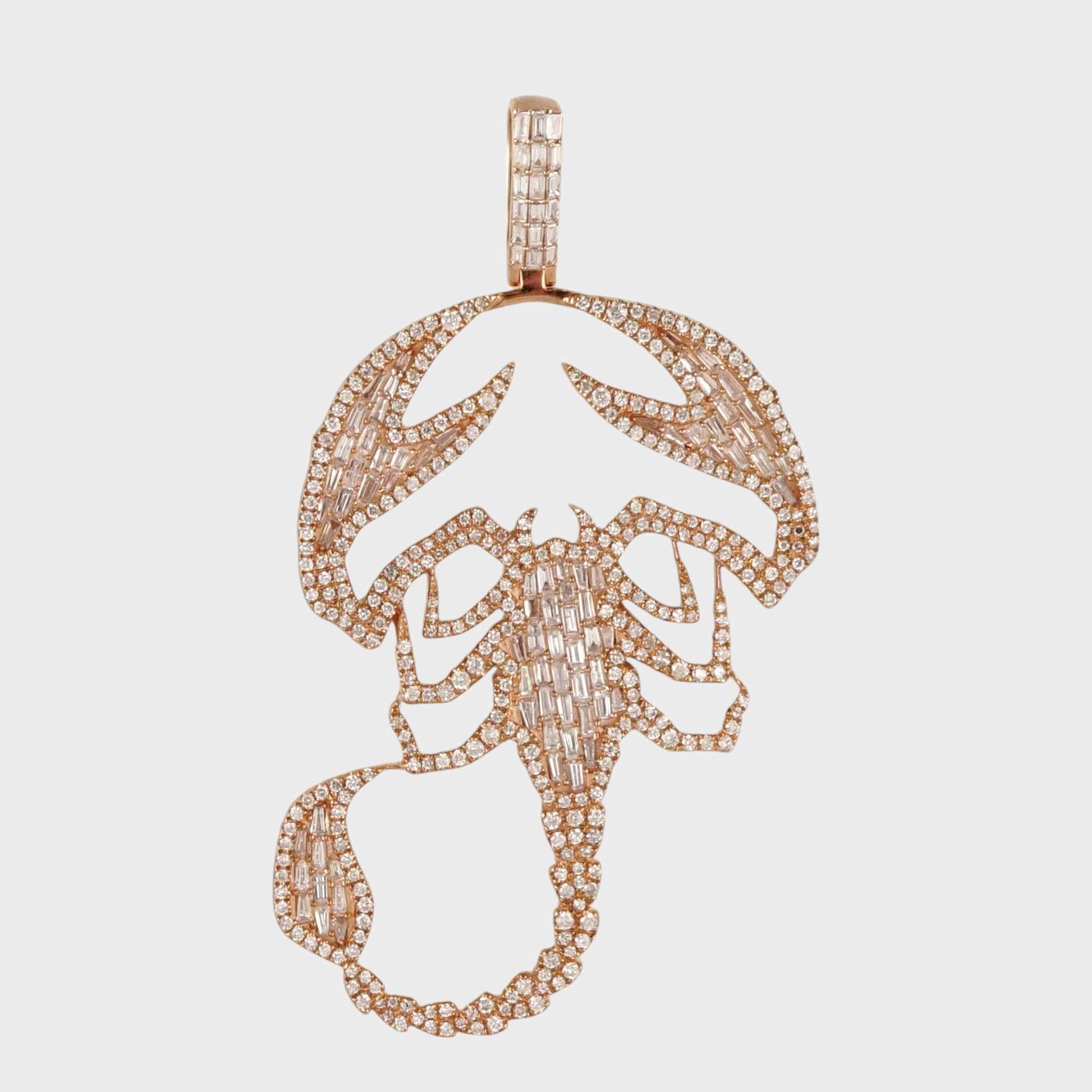10k Rose Gold Full Diamond Scorpion Pendant image 0