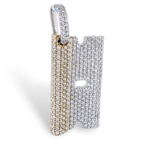 14k Gold Diamond Razor Pendant image 0