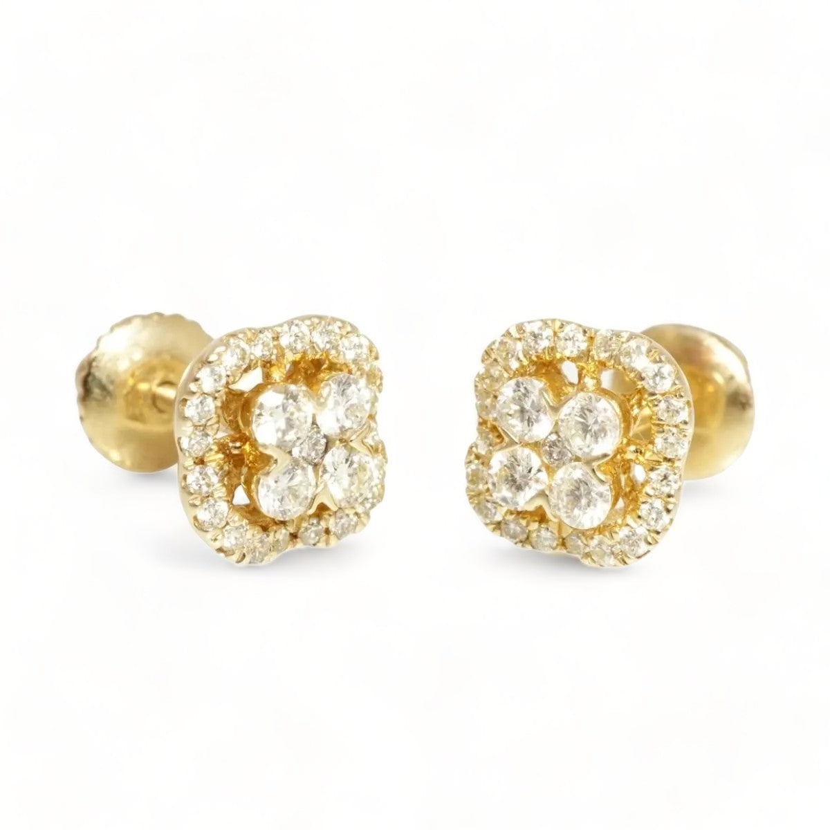 14k Yellow Gold Diamond Studs image 0